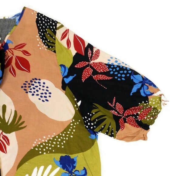 Bloomchic V-Neck Half Balloon Sleeve Blouse Womens Multicolor Floral 30/6X - Picture 5 of 13